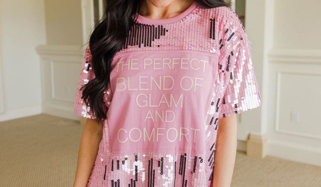 Pink Sequin T-Shirt Dress: The Perfect Blend of Glam and Comfort
